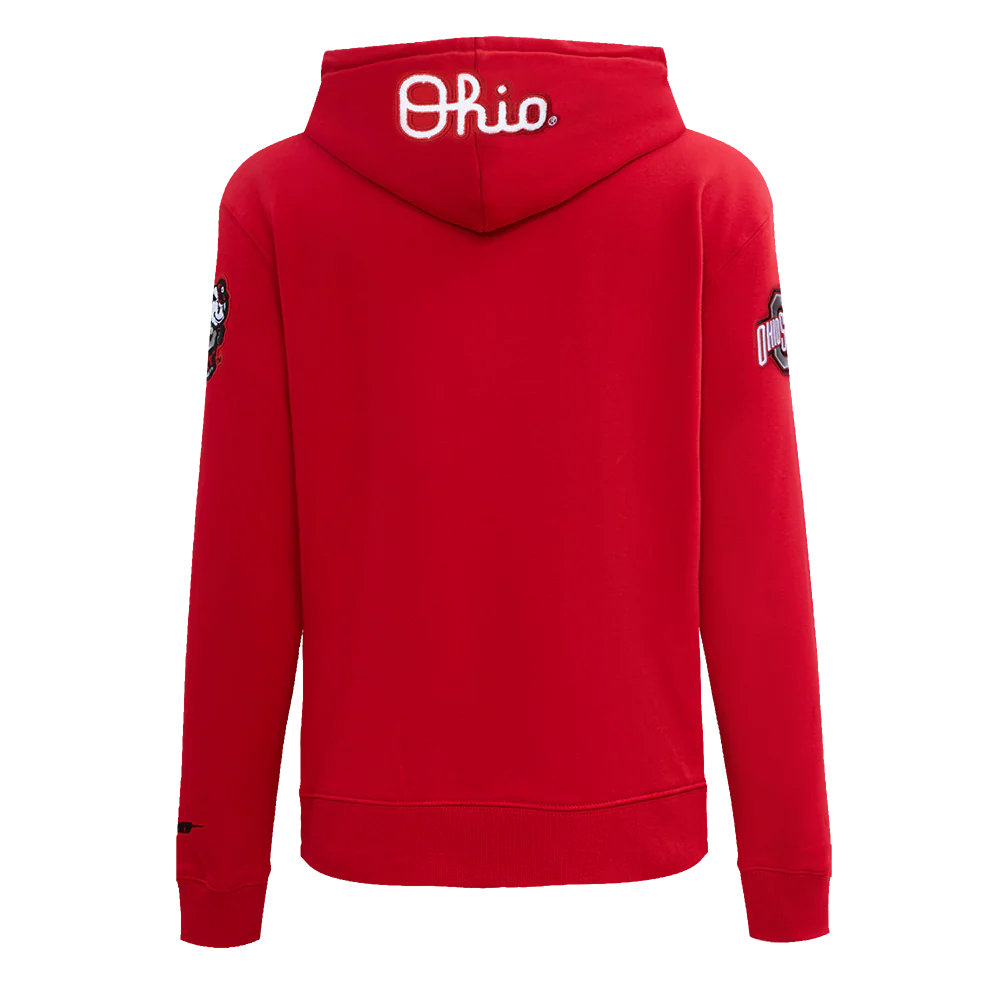 OHIO STATE UNIVERSITY CLASSIC WOMEN'S PULLOVER HOODIE (RED) - Image 4