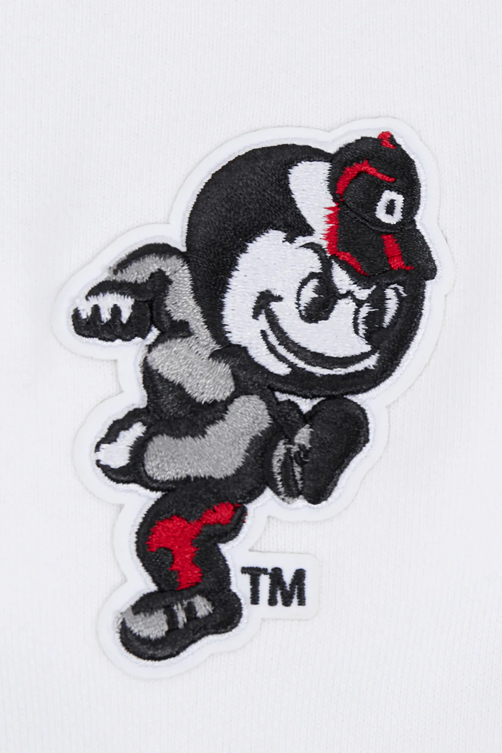 OHIO STATE UNIVERSITY CLASSIC WOMEN'S RIB CROPPED PULLOVER HOODIE (WHITE/BLACK) - Image 6
