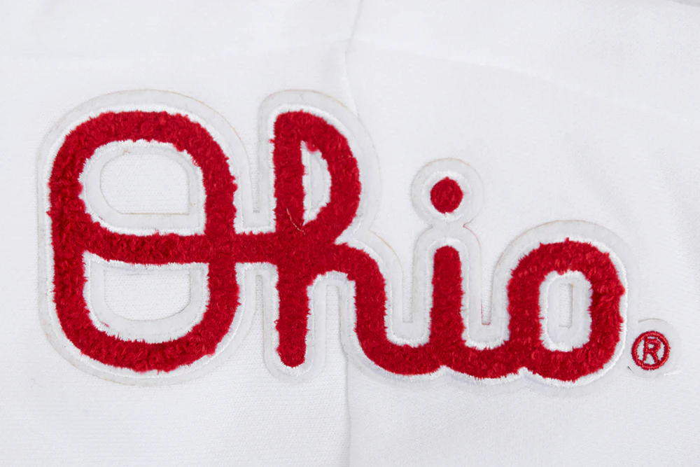 OHIO STATE UNIVERSITY CLASSIC WOMEN'S RIB CROPPED PULLOVER HOODIE (WHITE/BLACK) - Image 7