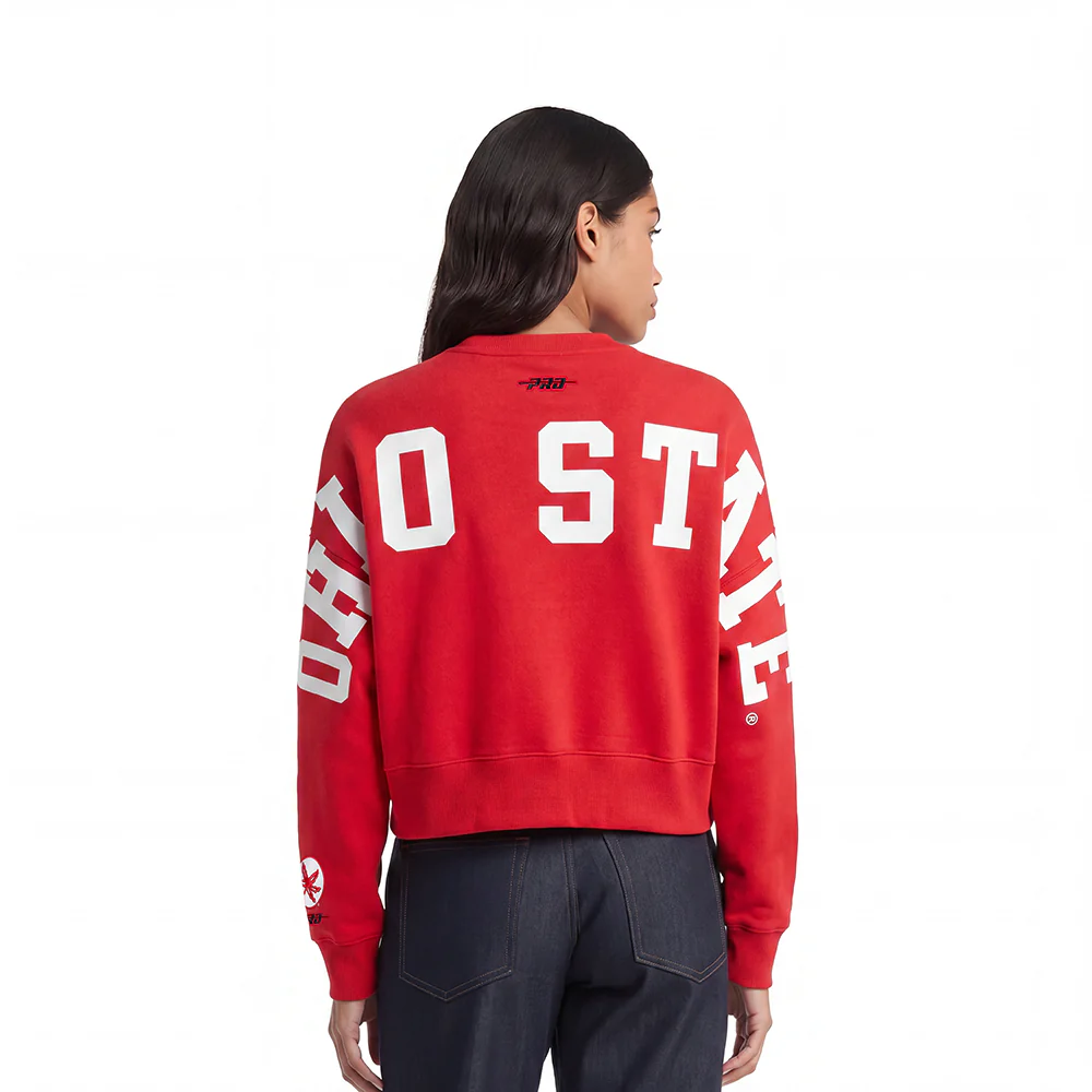 COLLEGE OHIO STATE UNIVERSITY WINGSPAN WOMEN'S FLC CREWNECK (Red)