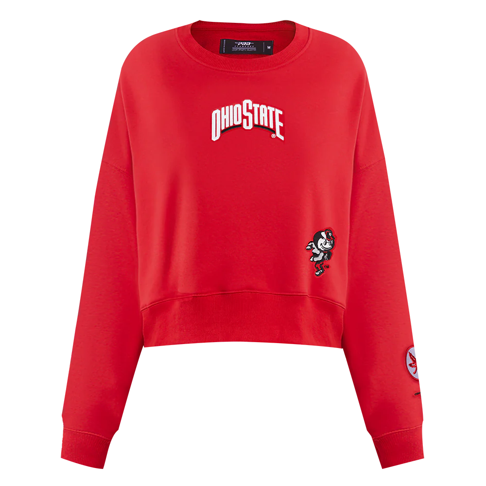 COLLEGE OHIO STATE UNIVERSITY WINGSPAN WOMEN'S FLC CREWNECK (Red) - Image 3