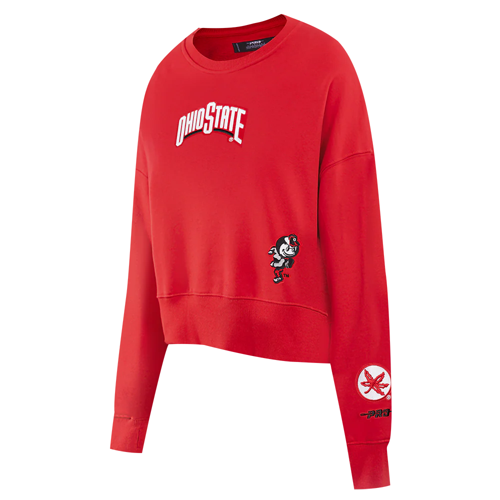 COLLEGE OHIO STATE UNIVERSITY WINGSPAN WOMEN'S FLC CREWNECK (Red) - Image 4