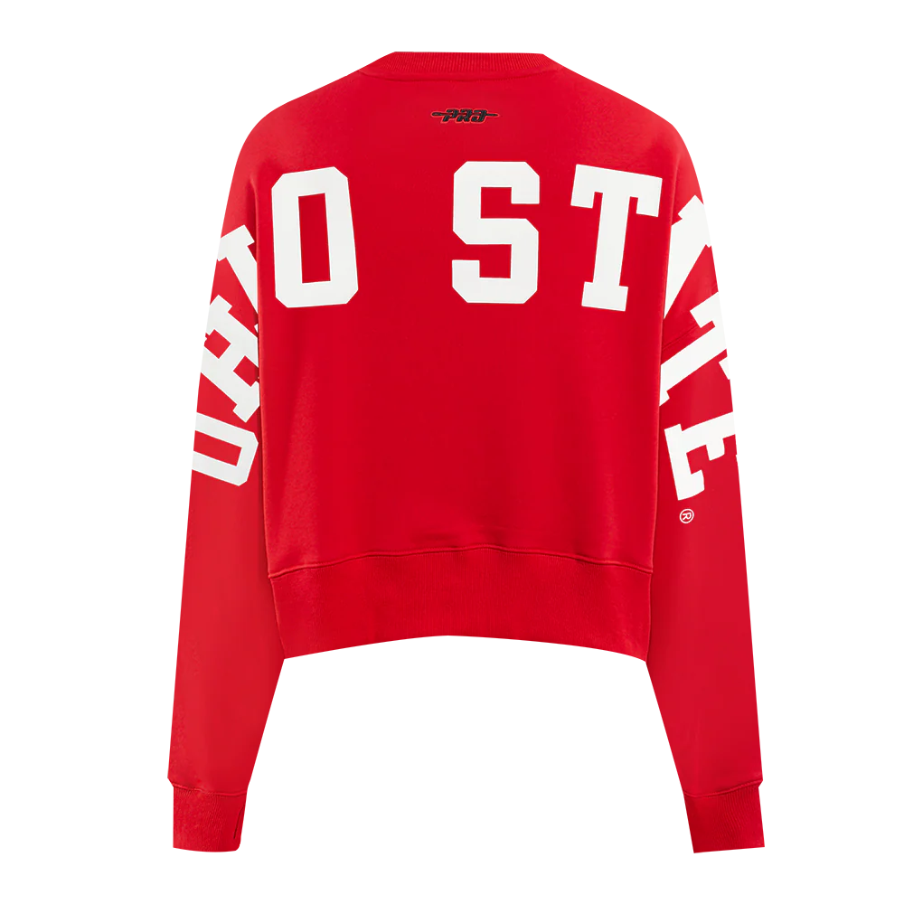 COLLEGE OHIO STATE UNIVERSITY WINGSPAN WOMEN'S FLC CREWNECK (Red) - Image 5
