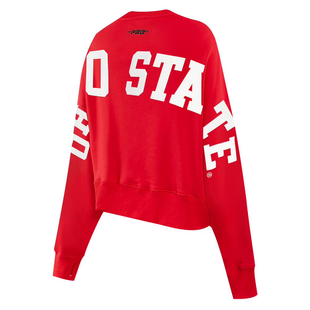 COLLEGE OHIO STATE UNIVERSITY WINGSPAN WOMEN'S FLC CREWNECK (Red) - Image 6