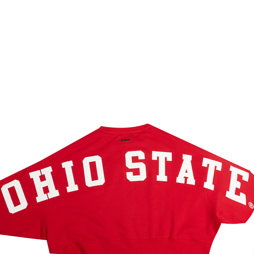 COLLEGE OHIO STATE UNIVERSITY WINGSPAN WOMEN'S FLC CREWNECK (Red) - Image 9