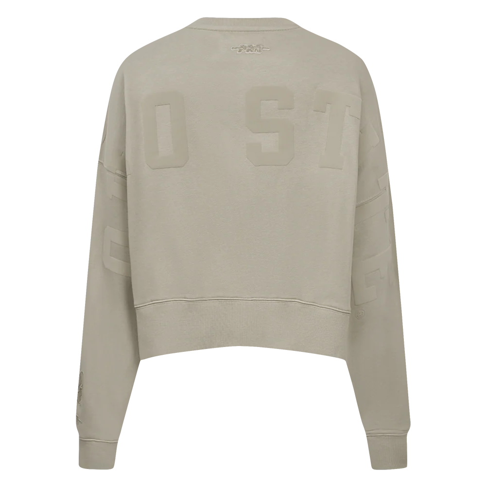 COLLEGE OHIO STATE UNIVERSITY WINGSPAN WOMEN'S FLC CREWNECK (TAUPE) - Image 5