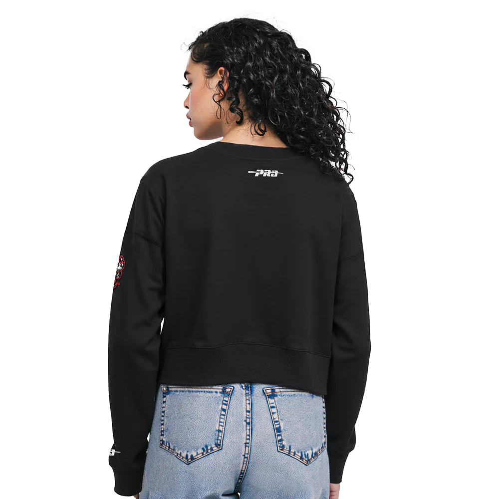 OHIO STATE UNIVERSITY JEWELS WOMEN'S FLC CREWNECK (BLACK) - Image 2