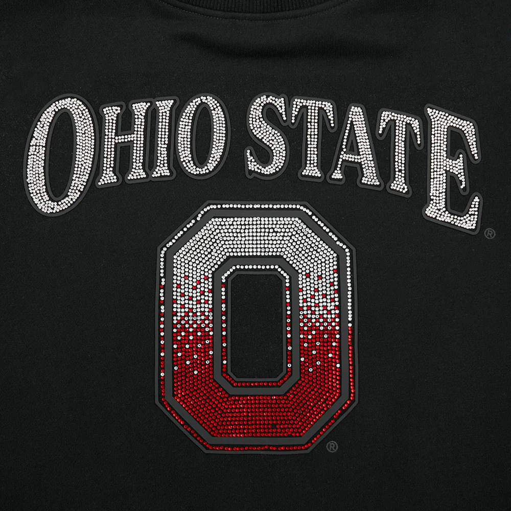 OHIO STATE UNIVERSITY JEWELS WOMEN'S FLC CREWNECK (BLACK) - Image 7