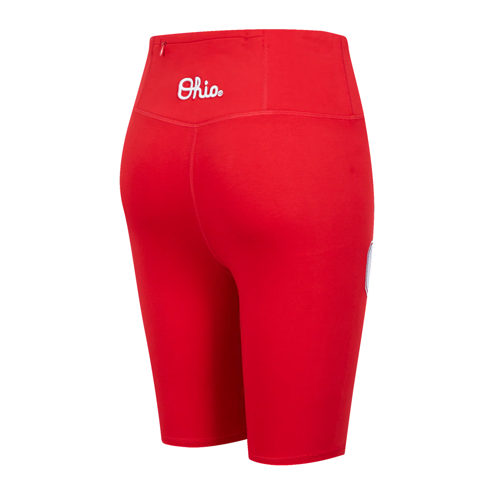 OHIO STATE UNIVERSITY CLASSIC WOMEN'S COTTON BIKE SHORT (RED) - Image 3