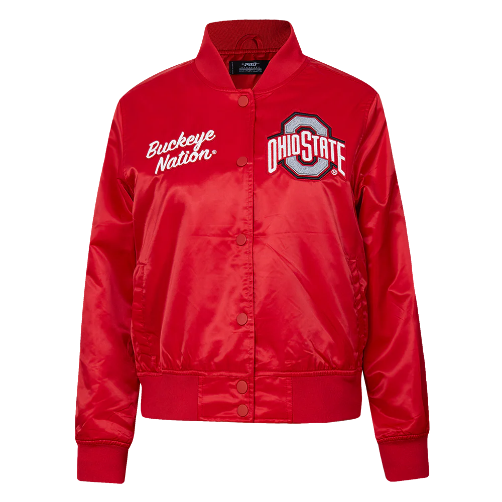 OHIO STATE UNIVERSITY CLASSIC WOMEN'S SATIN JACKET (RED)