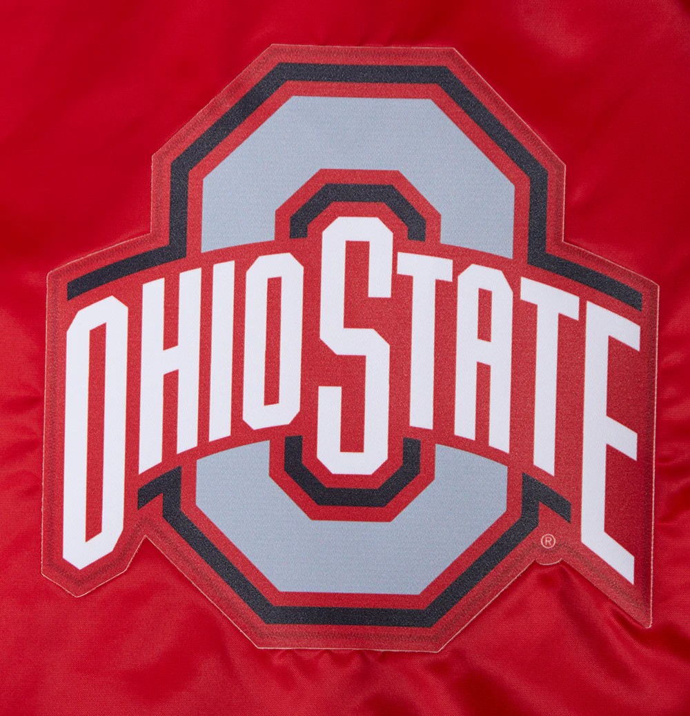OHIO STATE UNIVERSITY CLASSIC WOMEN'S SATIN JACKET (RED) - Image 10