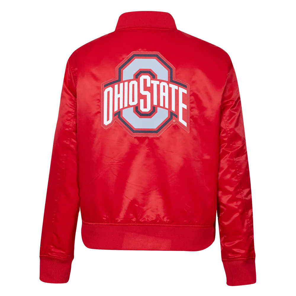 OHIO STATE UNIVERSITY CLASSIC WOMEN'S SATIN JACKET (RED) - Image 4