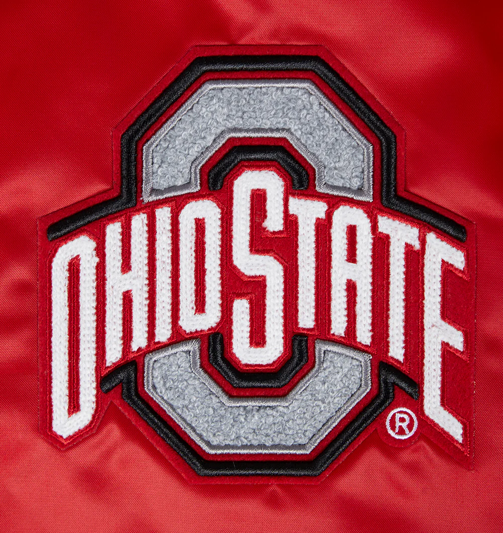 OHIO STATE UNIVERSITY CLASSIC WOMEN'S SATIN JACKET (RED) - Image 6