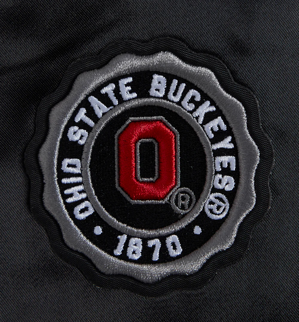 OHIO STATE UNIVERSITY CLASSIC WOMEN'S RIB SATIN JACKET (BLACK/RED/BLACK) - Image 9