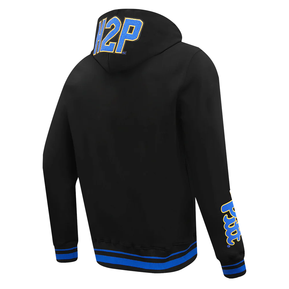 UNIVERSITY OF PITTSBURGH CLASSIC MEN'S STACKED LOGO PULLOVER HOODIE (BLACK/ROYAL BLUE/BLACK) - Image 3