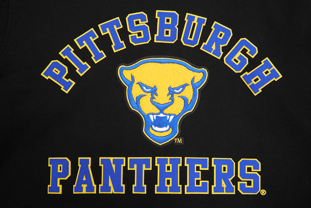 UNIVERSITY OF PITTSBURGH CLASSIC MEN'S STACKED LOGO PULLOVER HOODIE (BLACK/ROYAL BLUE/BLACK) - Image 5