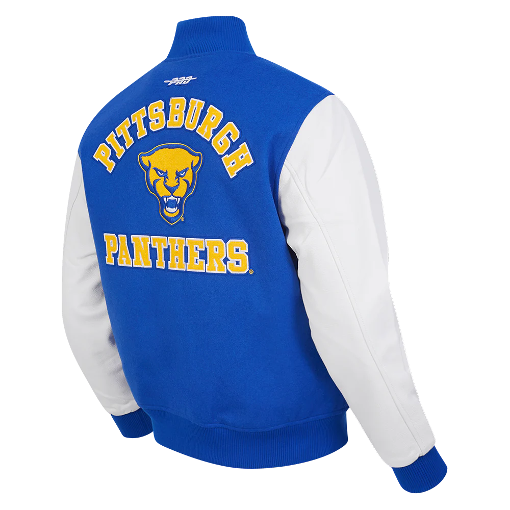 UNIVERSITY OF PITTSBURGH CLASSIC WOOL VARSITY JACKET (ROYAL BLUE/WHITE) - Image 4