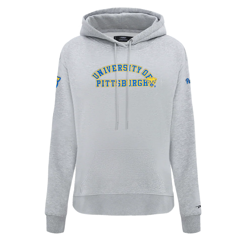 COLLEGE UNIVERSITY OF PITTSBURGH CLASSIC WOMEN'S FLC PO HOODIE (HEATHER GREY) - Image 3