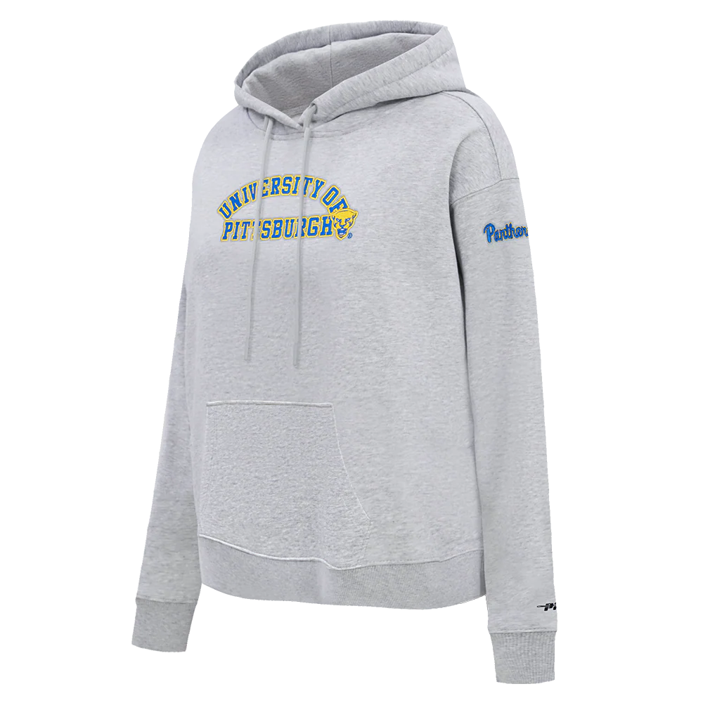 COLLEGE UNIVERSITY OF PITTSBURGH CLASSIC WOMEN'S FLC PO HOODIE (HEATHER GREY) - Image 4