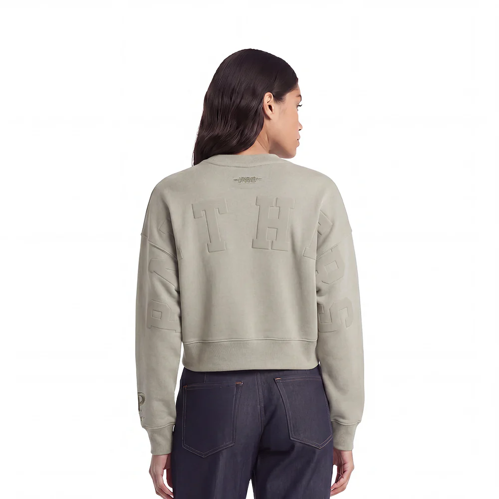 COLLEGE UNIVERSITY OF PITTSBURGH WINGSPAN WOMEN'S FLC CREWNECK (TAUPE)