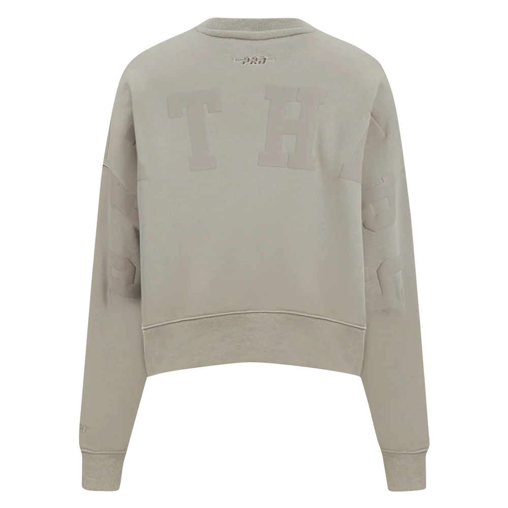COLLEGE UNIVERSITY OF PITTSBURGH WINGSPAN WOMEN'S FLC CREWNECK (TAUPE) - Image 5