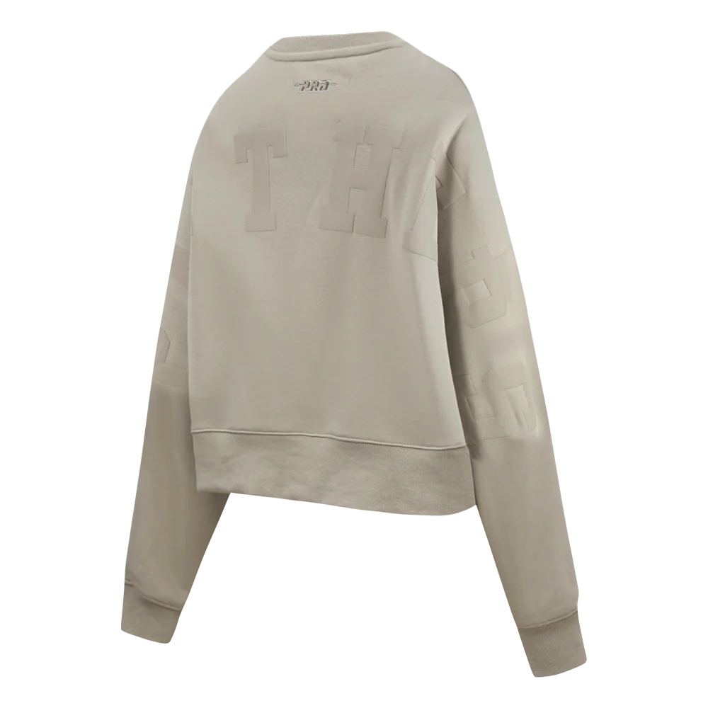 COLLEGE UNIVERSITY OF PITTSBURGH WINGSPAN WOMEN'S FLC CREWNECK (TAUPE) - Image 6