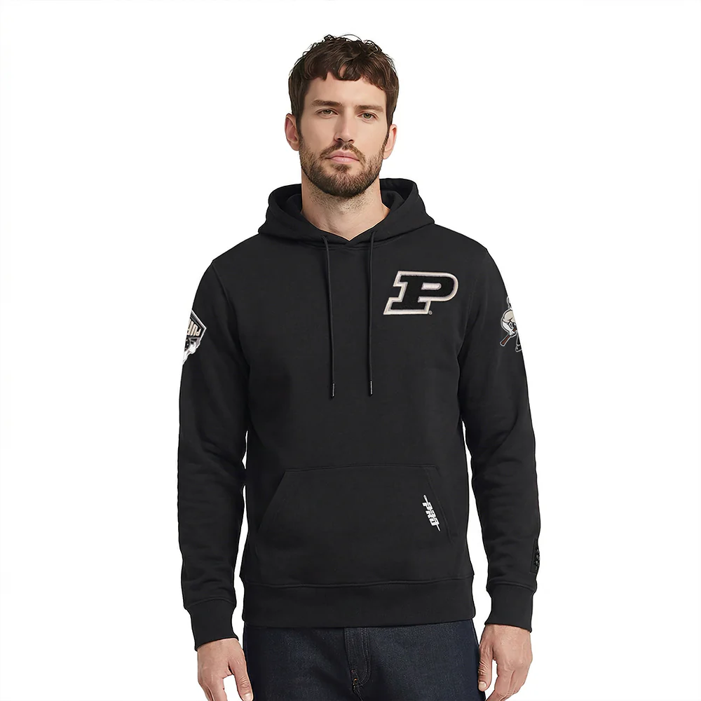 PURDUE UNIVERSITY CLASSIC MEN'S PULLOVER HOODIE (BLACK) - Image 2