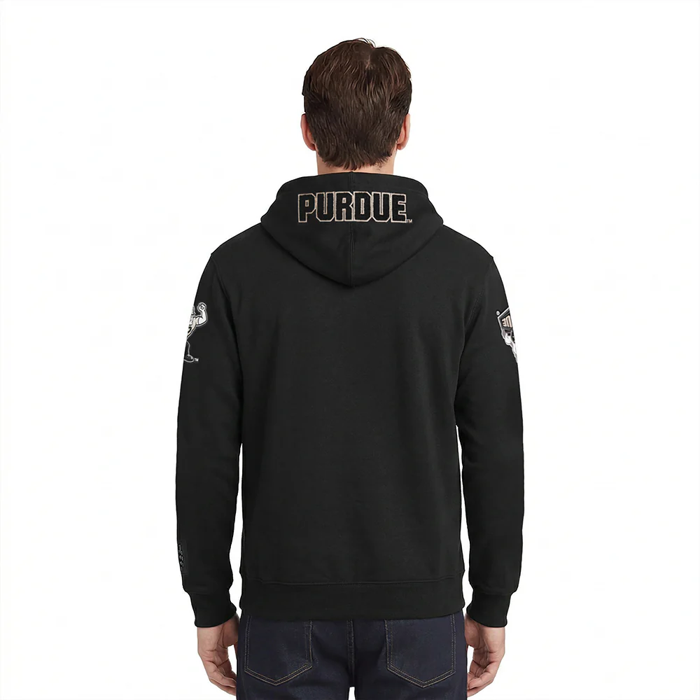 PURDUE UNIVERSITY CLASSIC MEN'S PULLOVER HOODIE (BLACK) - Image 3