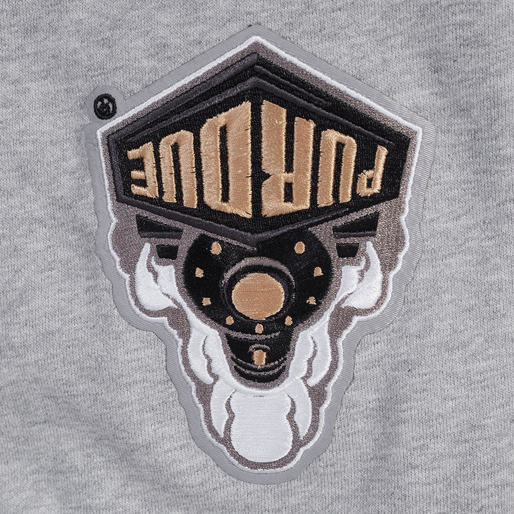 PURDUE UNIVERSITY CLASSIC MEN'S STACKED LOGO CREWNECK (HEATHER GRAY/BLACK) - Image 7