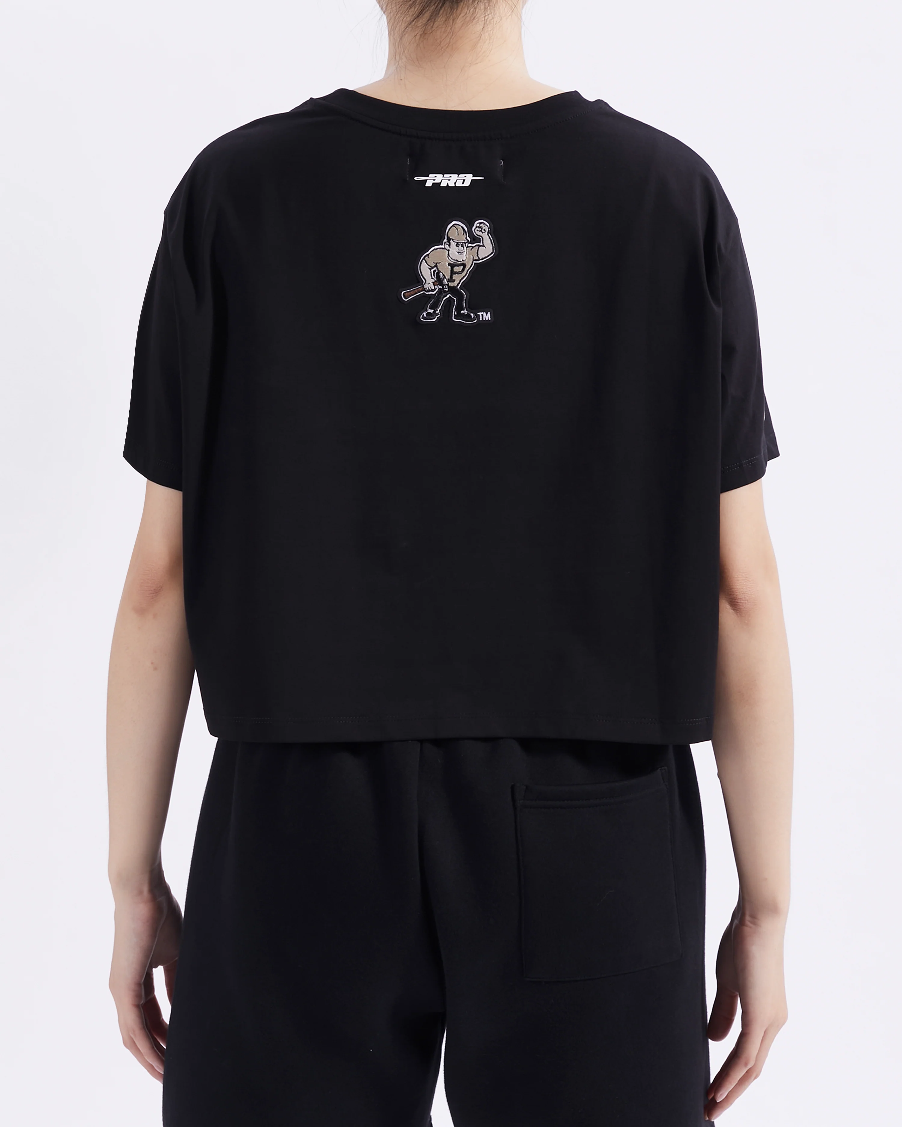 PURDUE UNIVERSITY CLASSIC SINGLE JERSEY BOXY TEE (BLACK) - Image 3