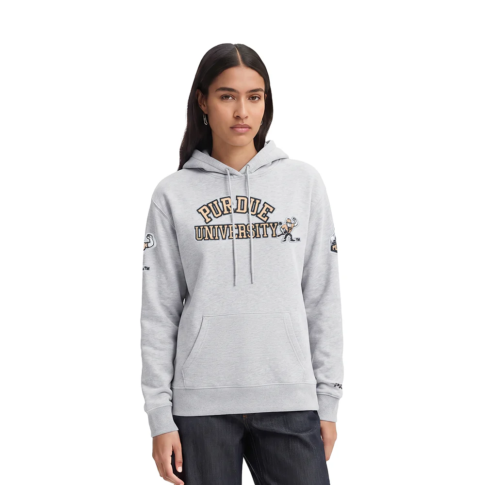 COLLEGE PURDUE UNIVERSITY CLASSIC WOMEN'S FLC PO HOODIE (HEATHER GREY)