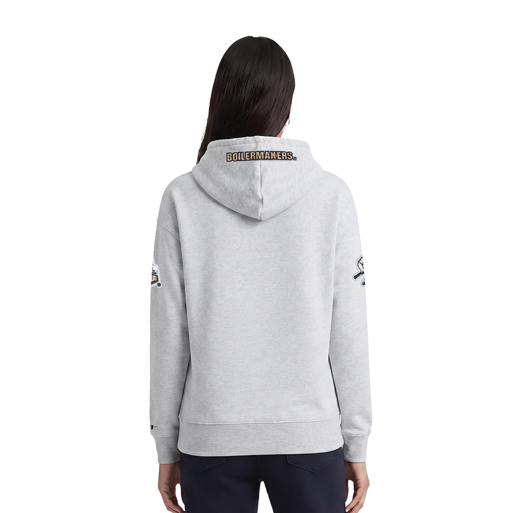 COLLEGE PURDUE UNIVERSITY CLASSIC WOMEN'S FLC PO HOODIE (HEATHER GREY) - Image 2