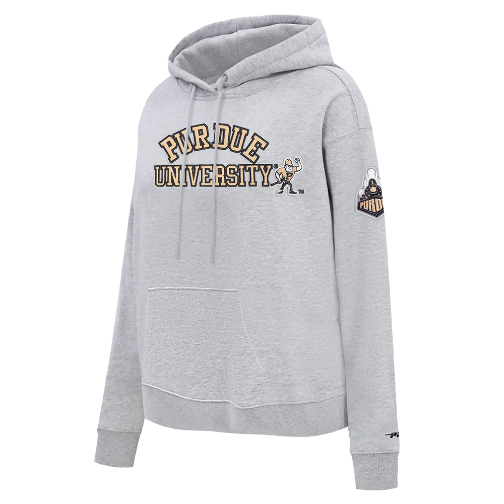 COLLEGE PURDUE UNIVERSITY CLASSIC WOMEN'S FLC PO HOODIE (HEATHER GREY) - Image 4