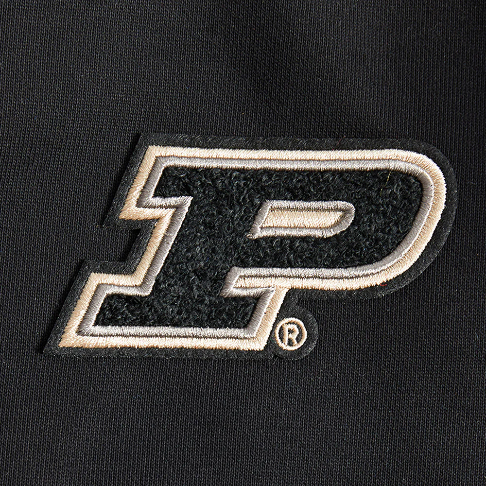 PURDUE UNIVERSITY CLASSIC WOMEN'S RIB FLEECE CROPPED PULLOVER HOODIE (BLACK) - Image 11