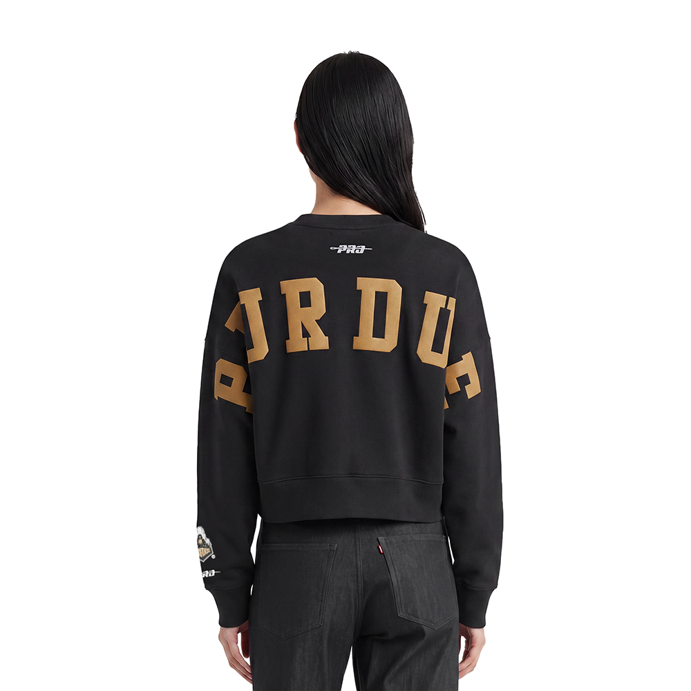 COLLEGE PURDUE UNIVERSITY WINGSPAN WOMEN'S FLC CREWNECK (BLACK)