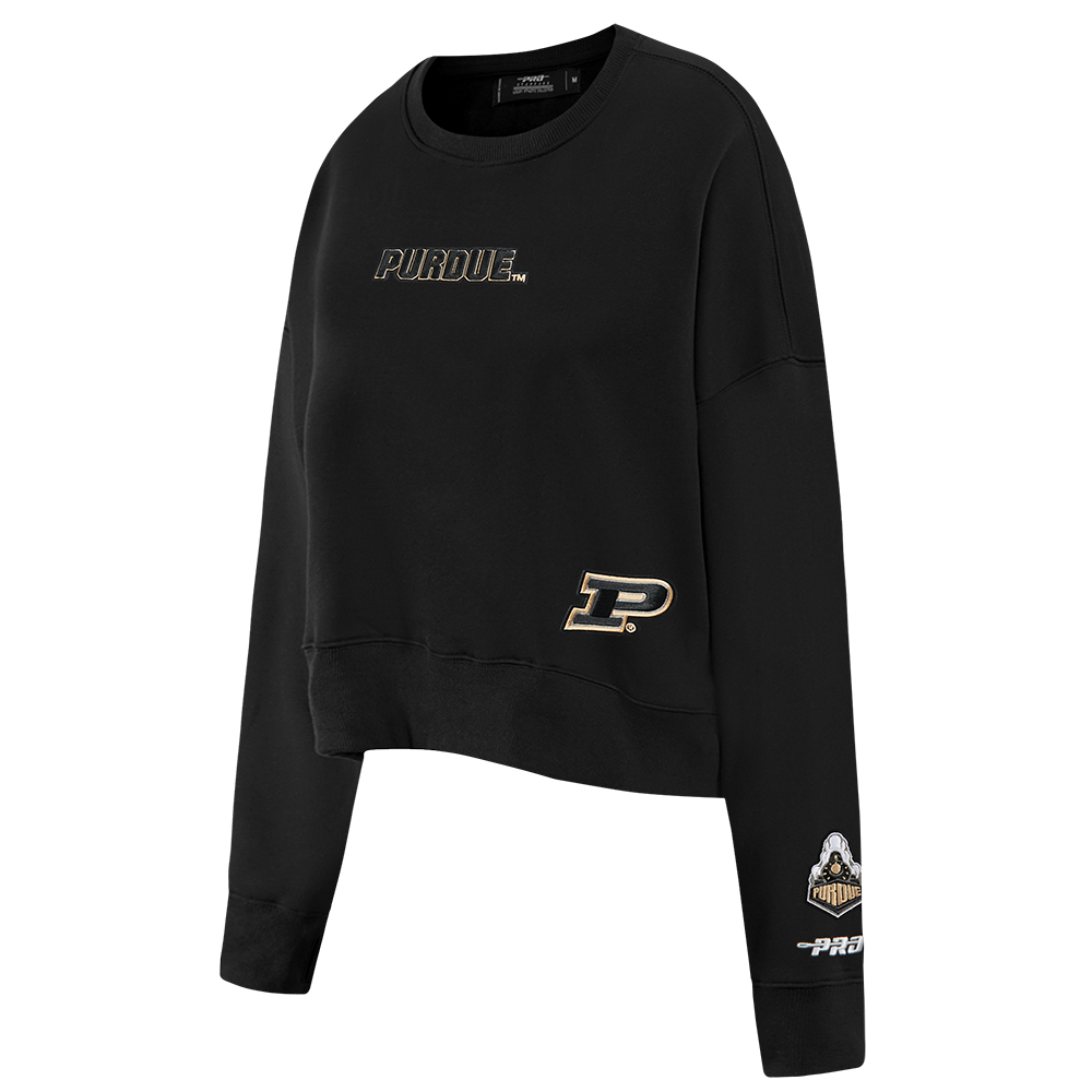 COLLEGE PURDUE UNIVERSITY WINGSPAN WOMEN'S FLC CREWNECK (BLACK) - Image 4
