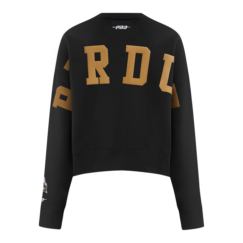 COLLEGE PURDUE UNIVERSITY WINGSPAN WOMEN'S FLC CREWNECK (BLACK) - Image 5