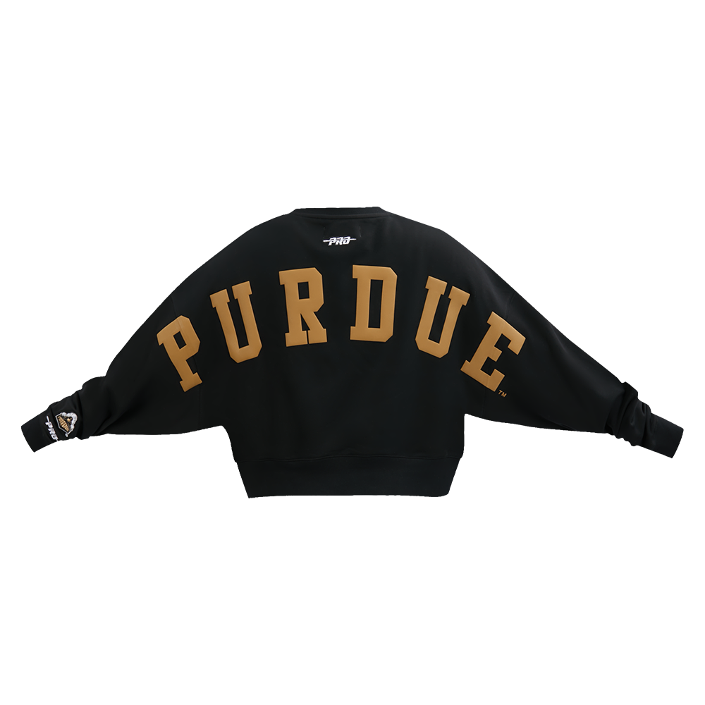 COLLEGE PURDUE UNIVERSITY WINGSPAN WOMEN'S FLC CREWNECK (BLACK) - Image 7