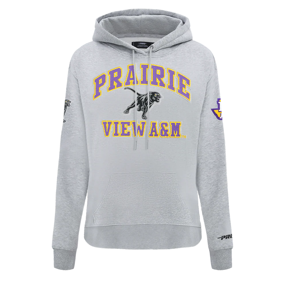 COLLEGE PRAIRIE VIEW A&M UNIVERSITY CLASSIC WOMEN'S FLC PO HOODIE (HEATHER GREY) - Image 3