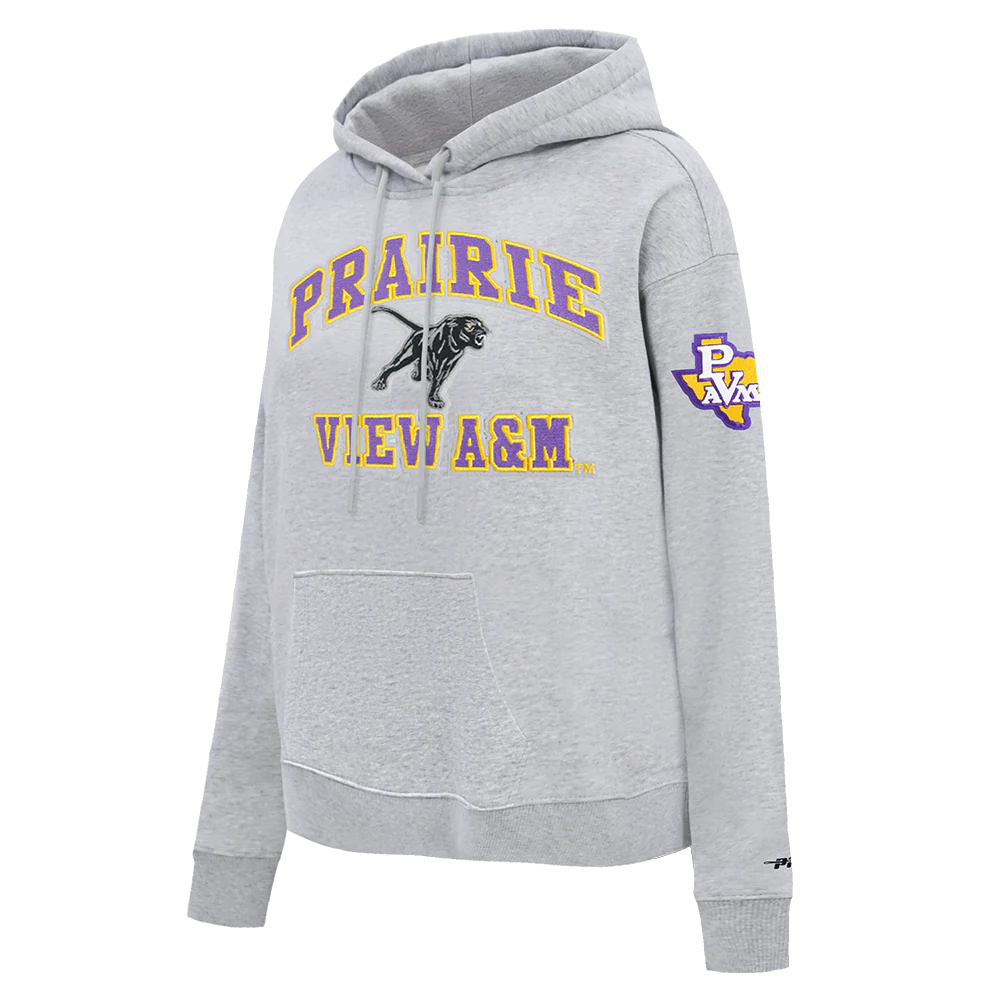 COLLEGE PRAIRIE VIEW A&M UNIVERSITY CLASSIC WOMEN'S FLC PO HOODIE (HEATHER GREY) - Image 4