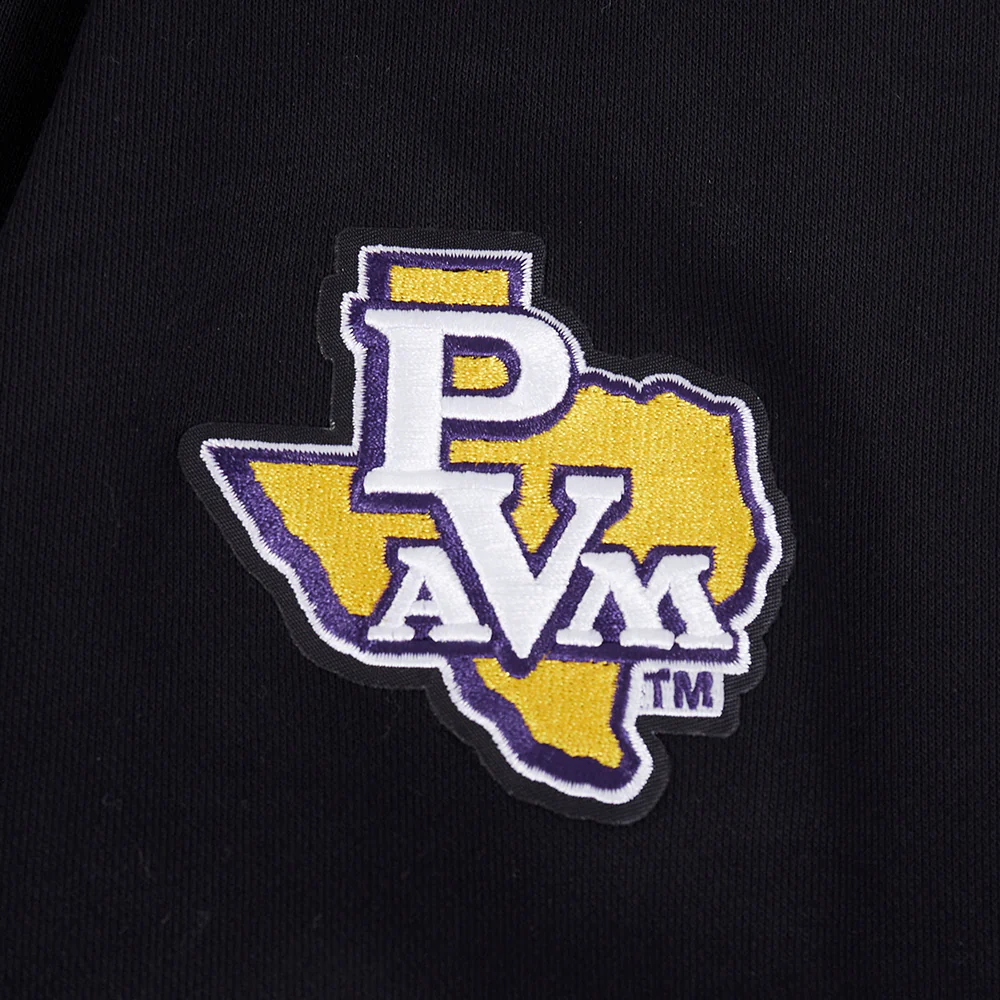 PRAIRIE VIEW A&M UNIVERSITY CLASSIC WOMEN'S RIB FLEECE CREWNECK (BLACK/PURPLE) - Image 5