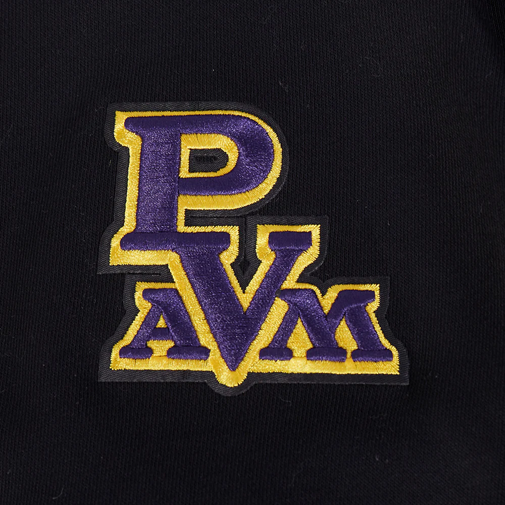 PRAIRIE VIEW A&M UNIVERSITY CLASSIC WOMEN'S RIB FLEECE CREWNECK (BLACK/PURPLE) - Image 6