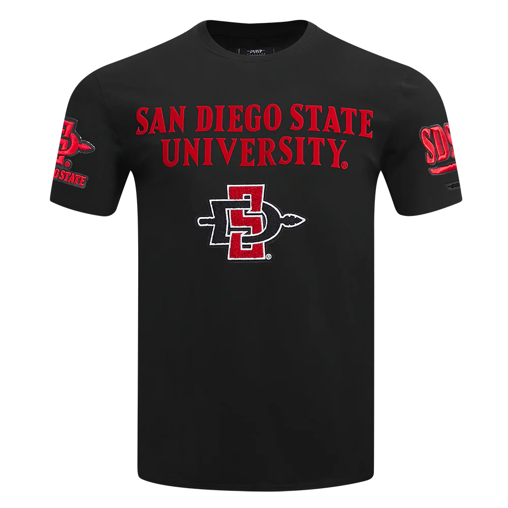 SAN DIEGO STATE UNIVERSITY CLASSIC MEN'S STACKED LOGO SJ TEE (BLACK) - Image 5