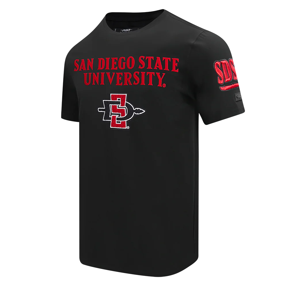 SAN DIEGO STATE UNIVERSITY CLASSIC MEN'S STACKED LOGO SJ TEE (BLACK) - Image 6