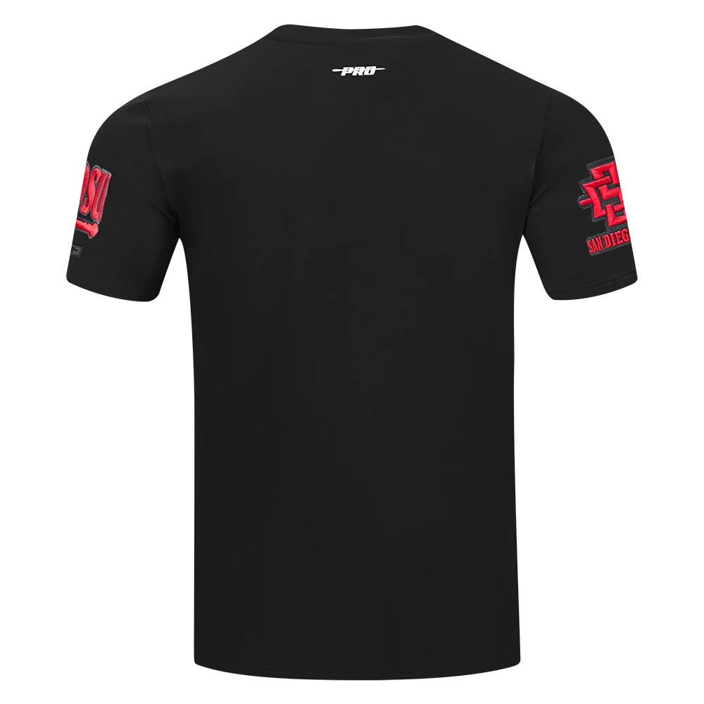 SAN DIEGO STATE UNIVERSITY CLASSIC MEN'S STACKED LOGO SJ TEE (BLACK) - Image 7