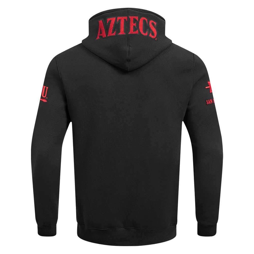 SAN DIEGO STATE UNIVERSITY CLASSIC MEN'S DK FZ PO HOODIE (BLACK) - Image 3