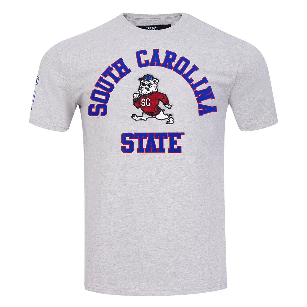 SOUTH CAROLINA STATE UNIVERSITY CLASSIC MEN'S STACKED LOGO TEE (HEATHER GREY)