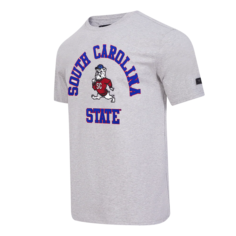 SOUTH CAROLINA STATE UNIVERSITY CLASSIC MEN'S STACKED LOGO TEE (HEATHER GREY) - Image 2