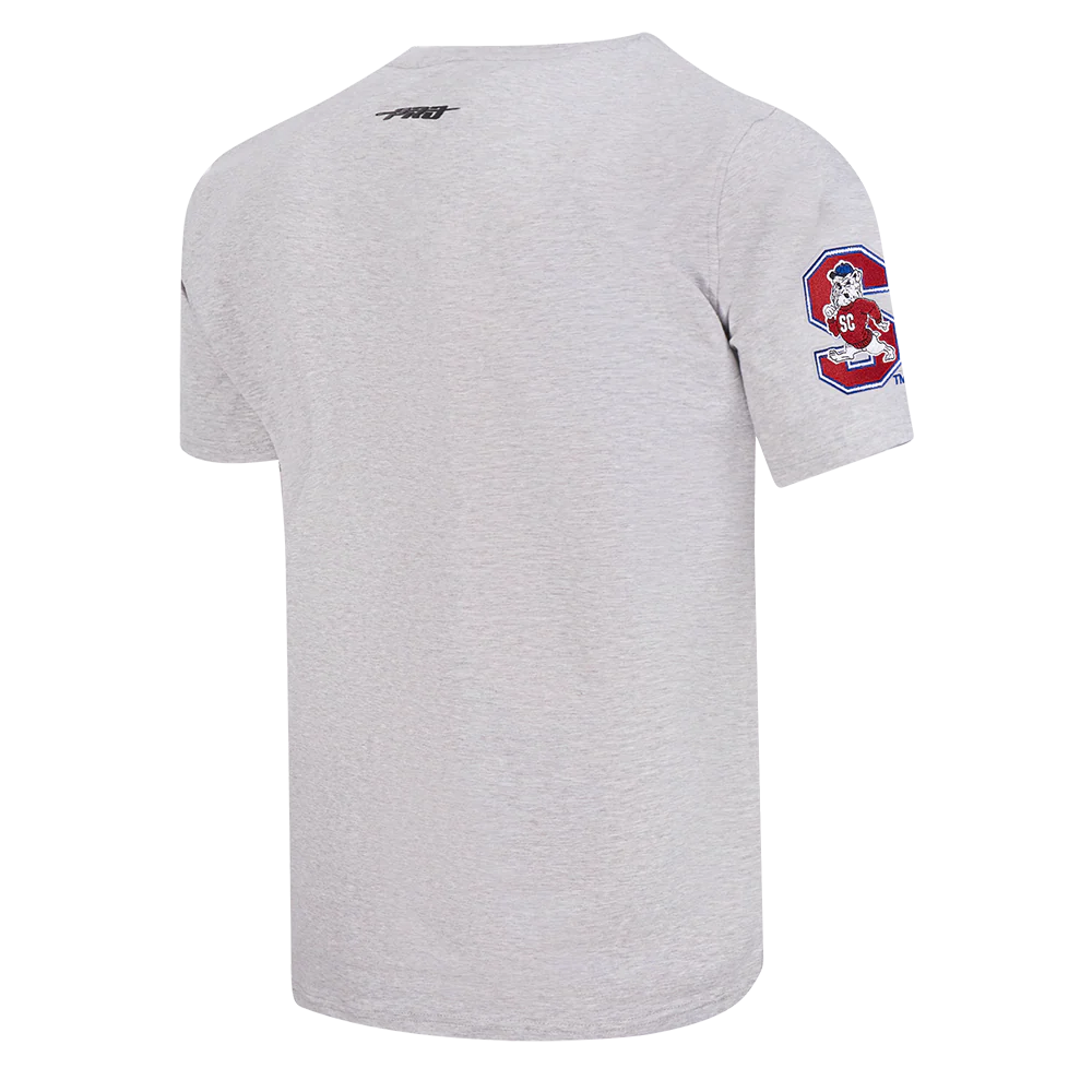 SOUTH CAROLINA STATE UNIVERSITY CLASSIC MEN'S STACKED LOGO TEE (HEATHER GREY) - Image 4