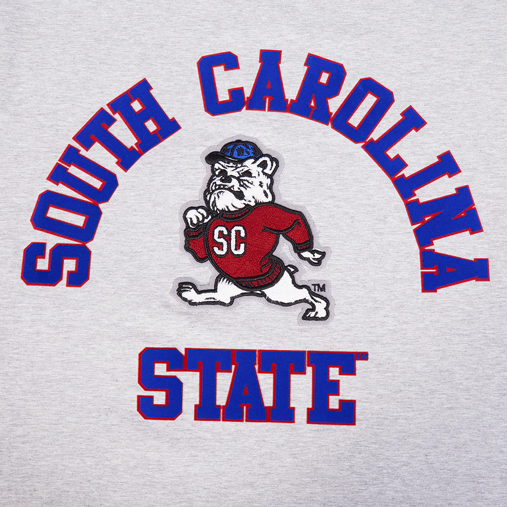 SOUTH CAROLINA STATE UNIVERSITY CLASSIC MEN'S STACKED LOGO TEE (HEATHER GREY) - Image 5